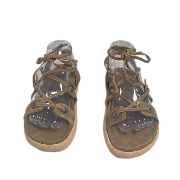 NWOT Anthropologie Brown Tie-Up Gladiator Sandals, Size 6.5 - Picture 2 of 4